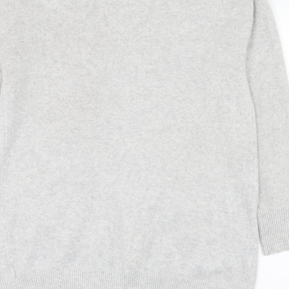 F&F Womens Grey Round Neck  Polyester Cardigan Jumper Size S
