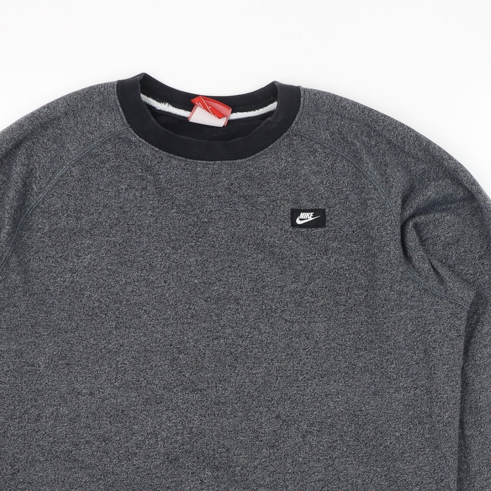 Nike Mens Grey  Cotton Pullover Sweatshirt Size S