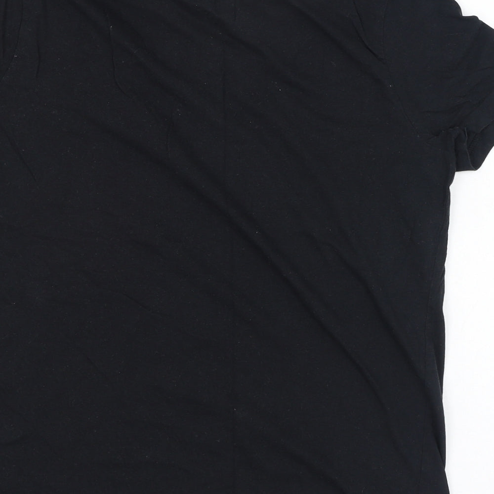 Primark Womens Black  Cotton Basic T-Shirt Size 12 Round Neck - Mickey Mouse
