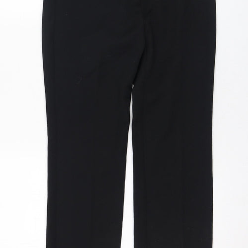Marks and Spencer Womens Black  Polyester Trousers  Size 8 L28 in Regular Zip