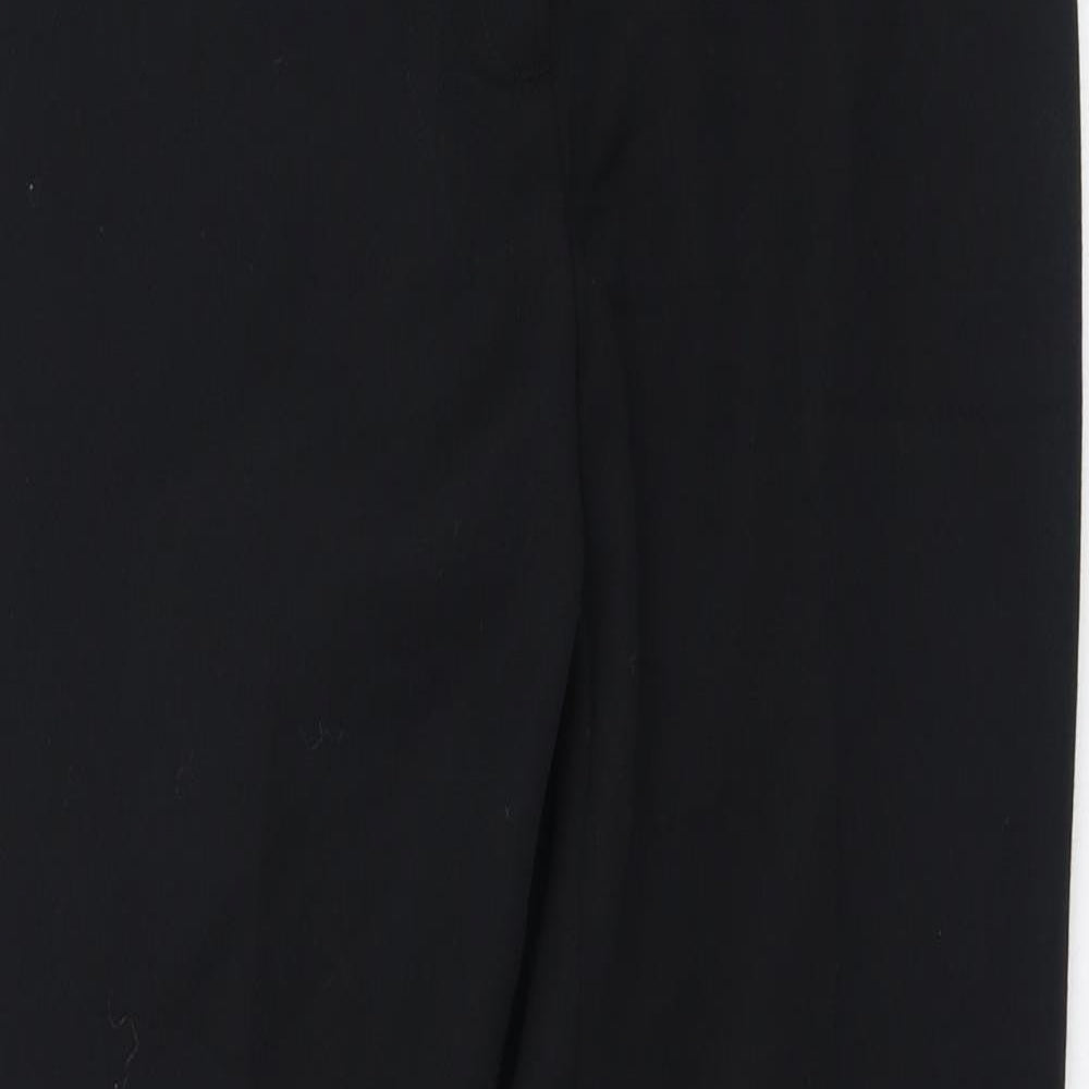 Marks and Spencer Womens Black  Polyester Trousers  Size 8 L28 in Regular Zip