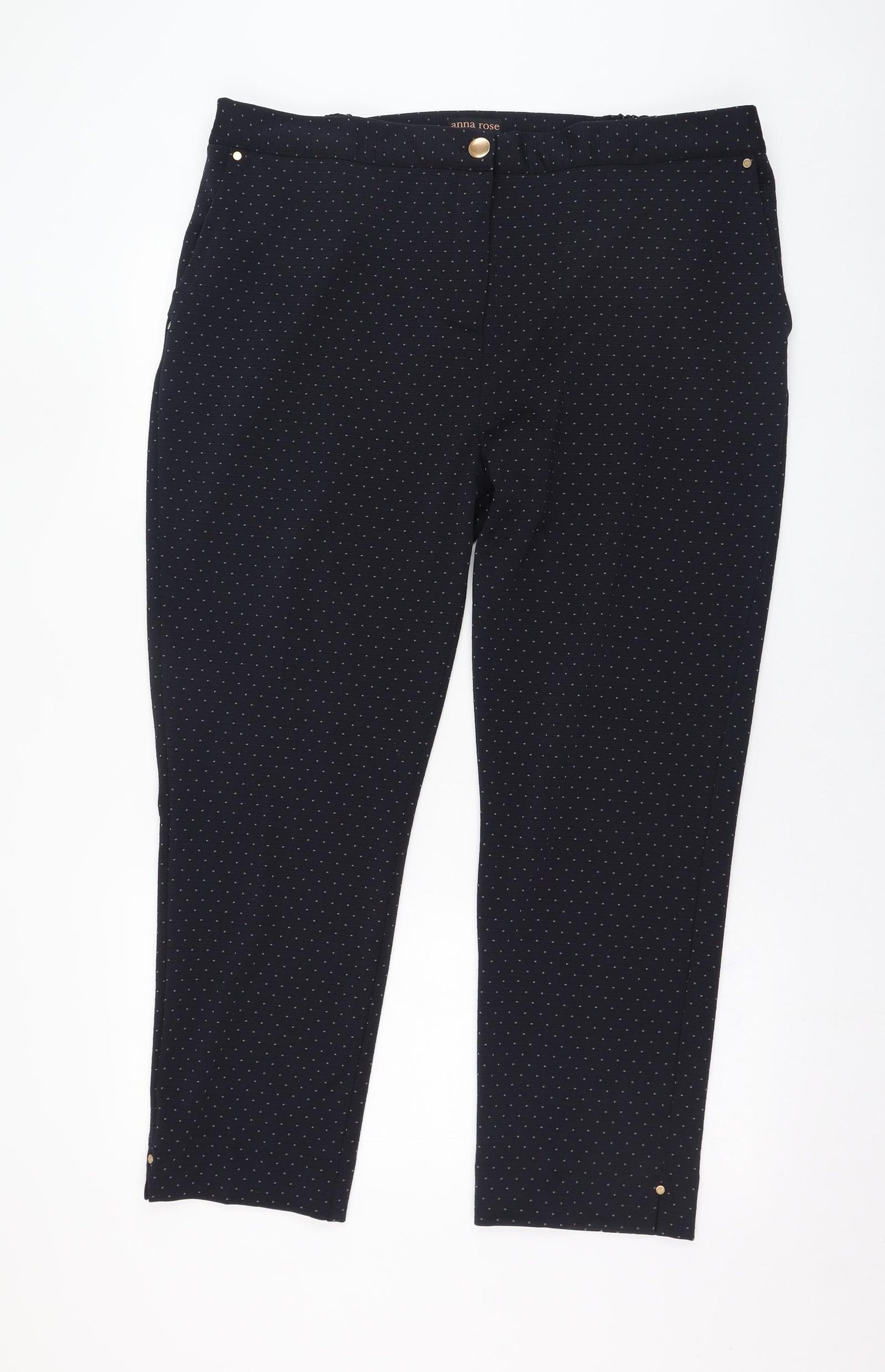 Anna Rose Womens Black Polka Dot Polyester Trousers  Size 20 L27 in Regular Zip