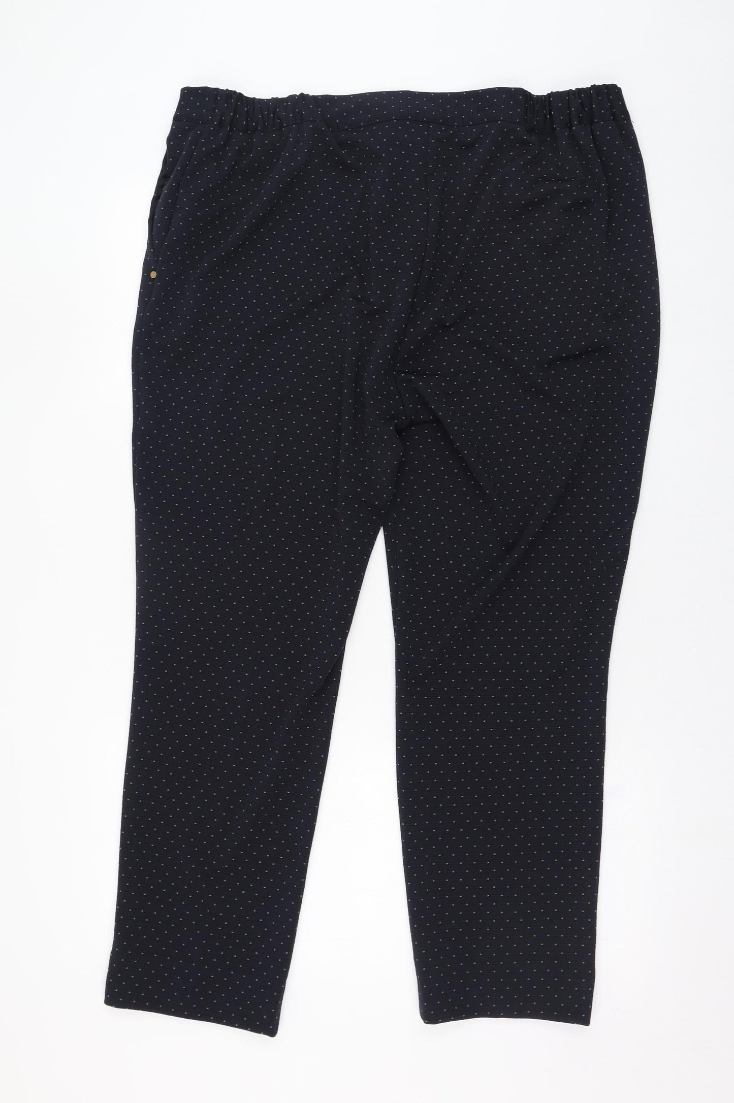 Anna Rose Womens Black Polka Dot Polyester Trousers  Size 20 L27 in Regular Zip