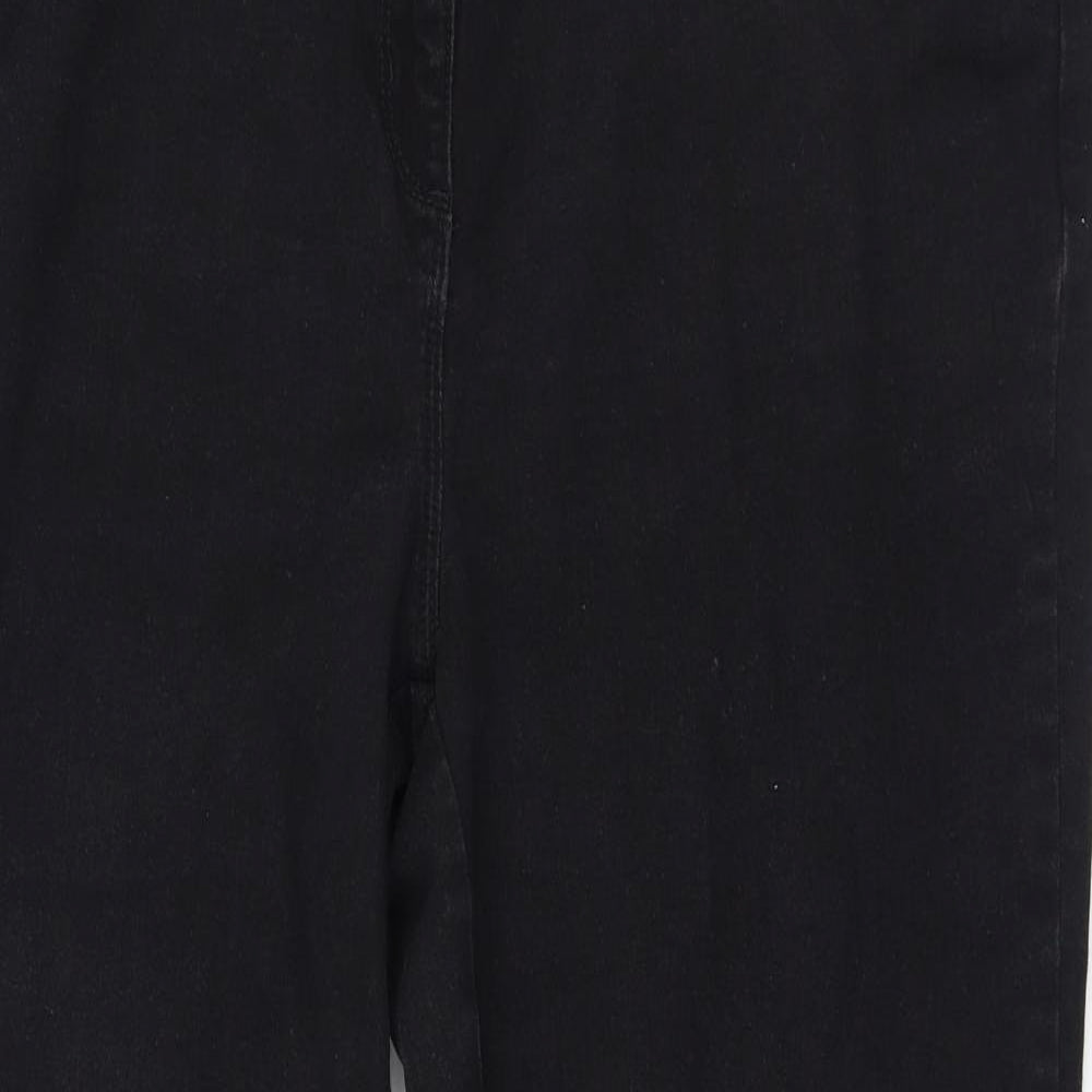 Bonmarché Womens Black  Cotton Straight Jeans Size 20 L28 in Regular Zip