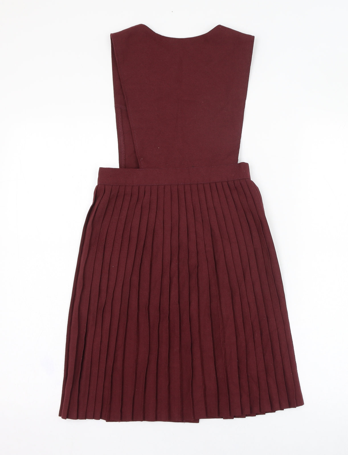 Trutex Girls Red  Polyester Pinafore/Dungaree Dress  Size 9 Years  Round Neck Button