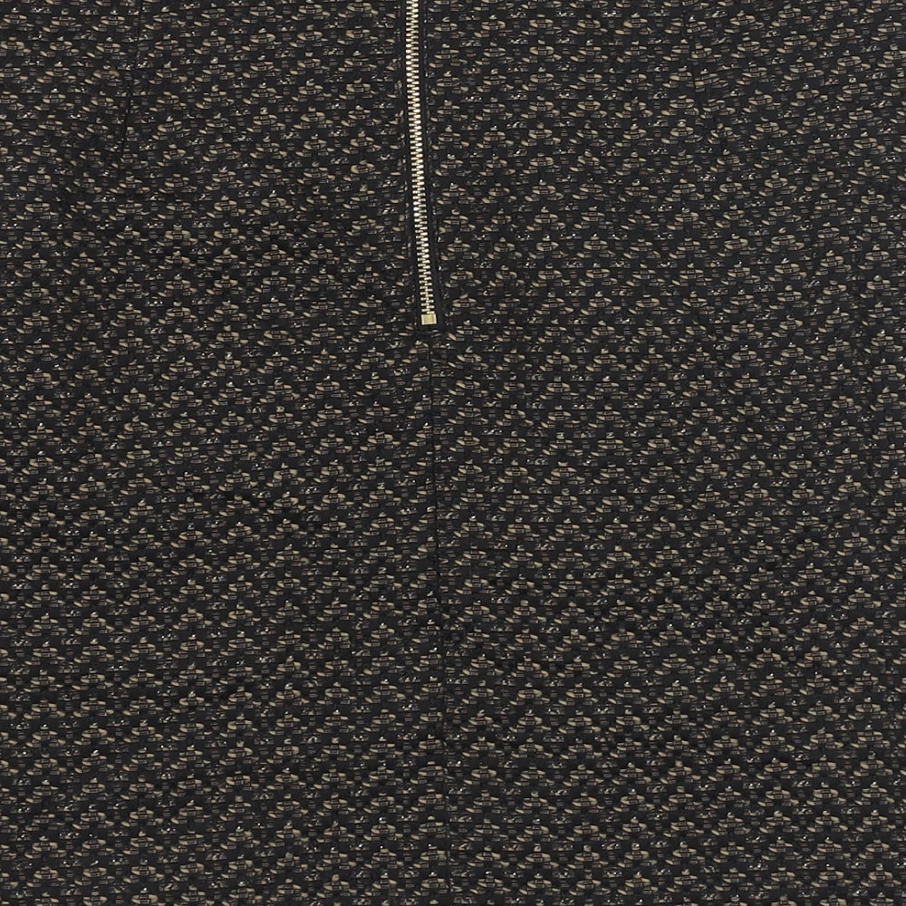 Marks and Spencer Womens Black  Polyester Straight & Pencil Skirt Size 8   Zip