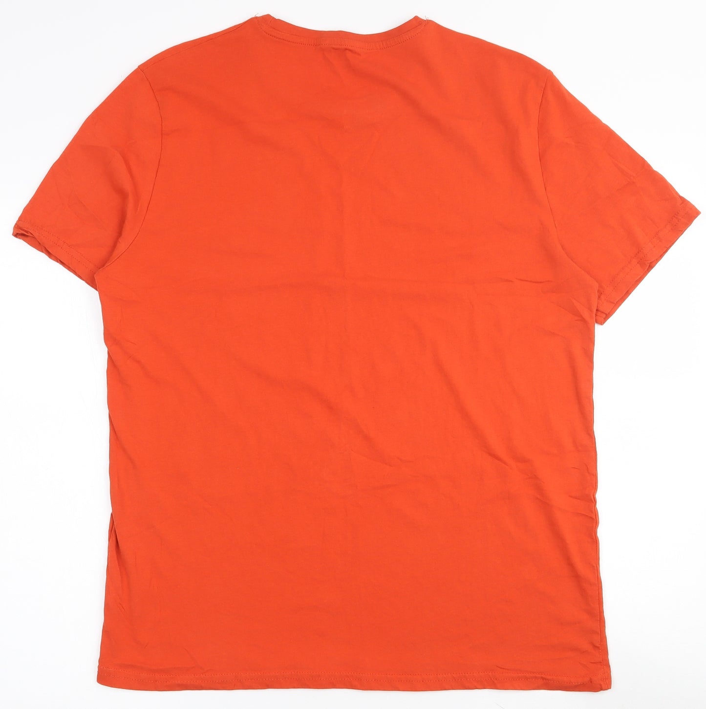 Pep & Co Mens Orange  Cotton  T-Shirt Size XL Round Neck