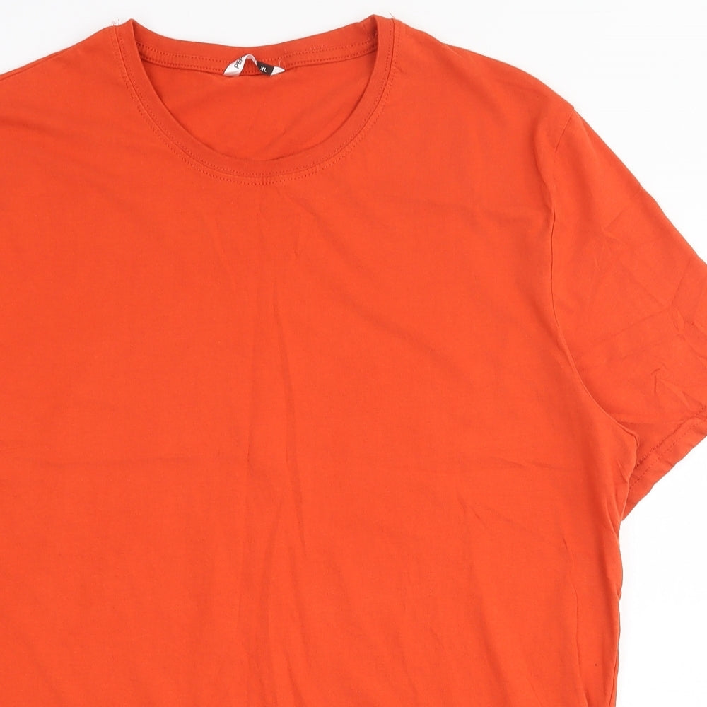 Pep & Co Mens Orange  Cotton  T-Shirt Size XL Round Neck