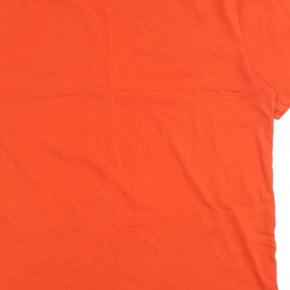 Pep & Co Mens Orange  Cotton  T-Shirt Size XL Round Neck