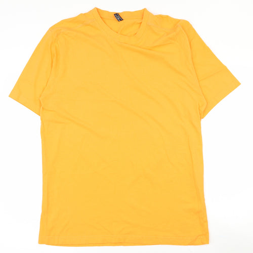 Donney Mens Orange  Cotton  T-Shirt Size XL Crew Neck