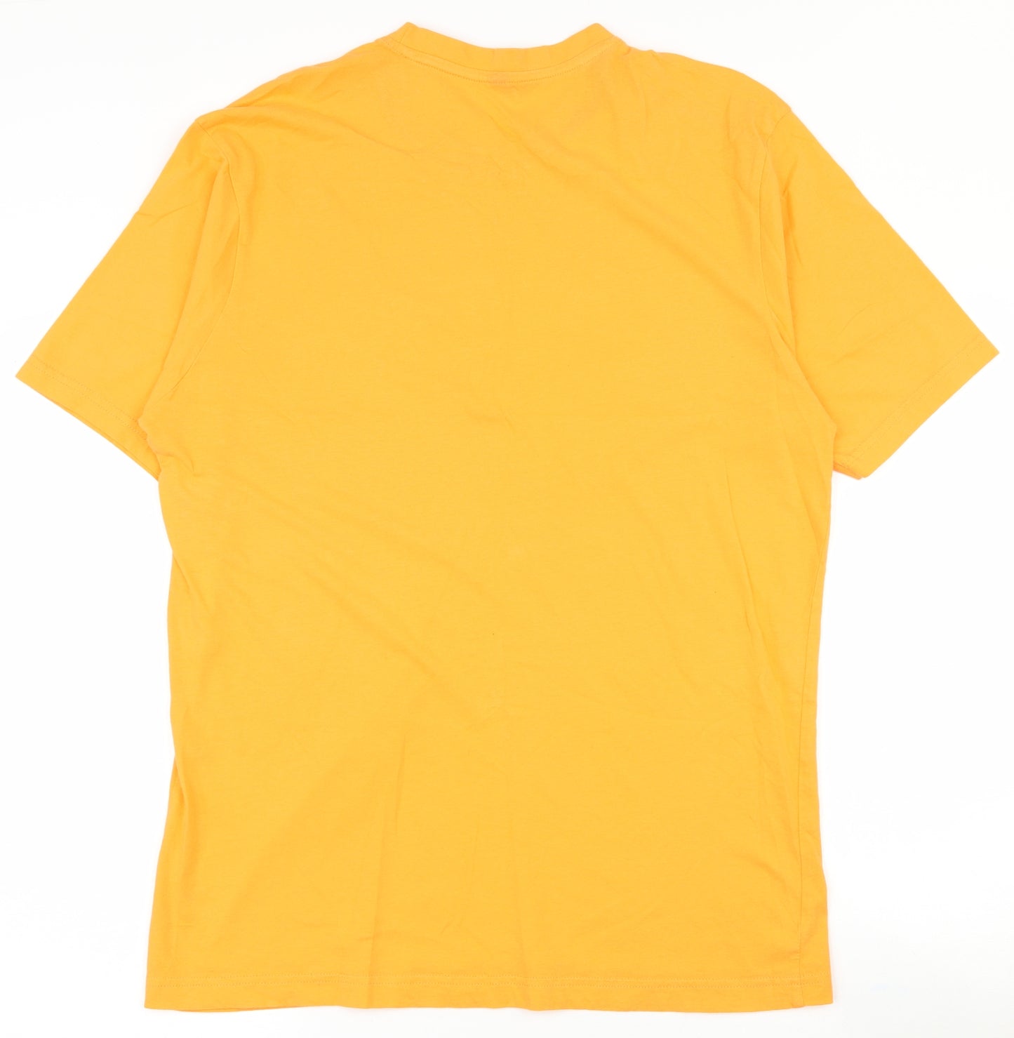 Donney Mens Orange  Cotton  T-Shirt Size XL Crew Neck
