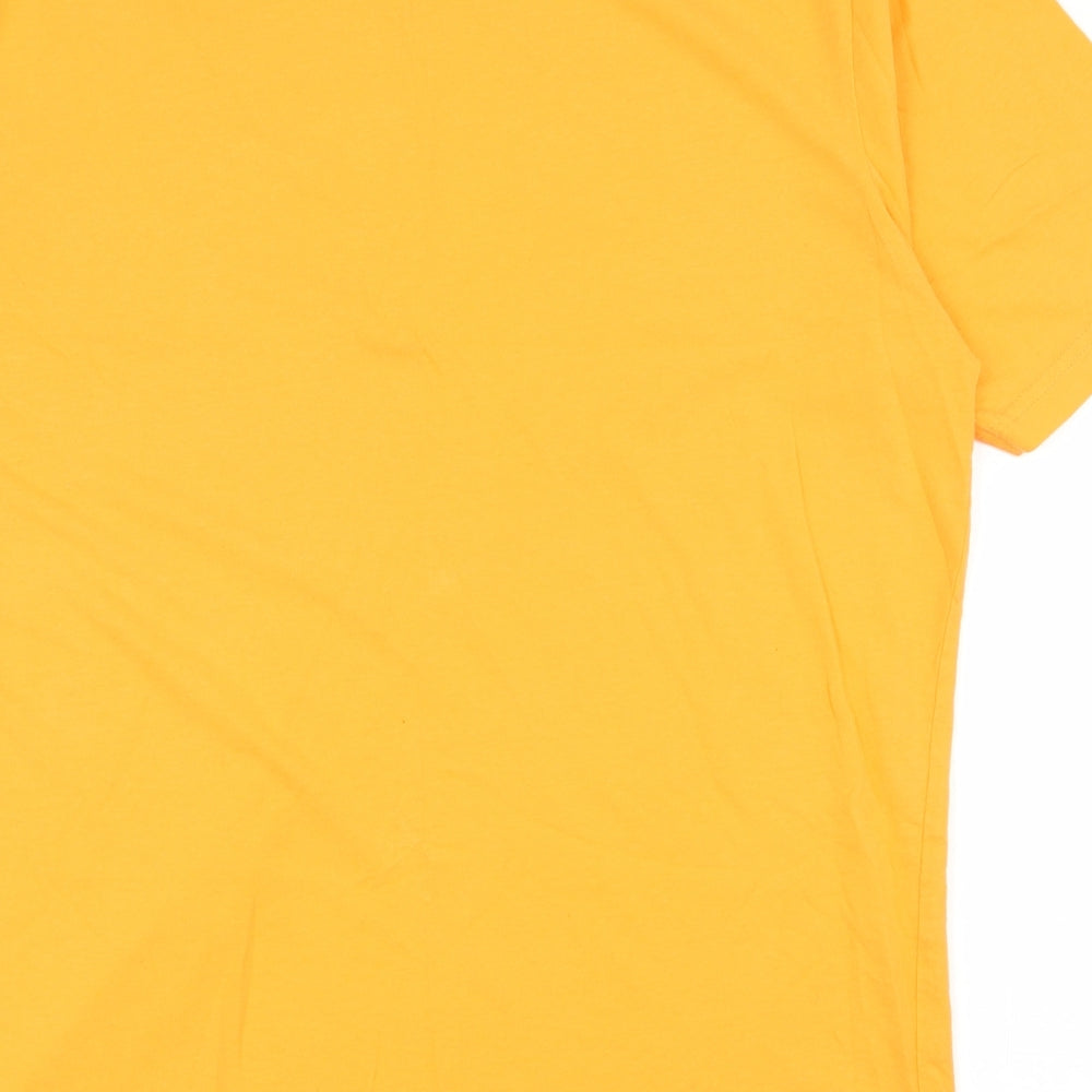 Donney Mens Orange  Cotton  T-Shirt Size XL Crew Neck
