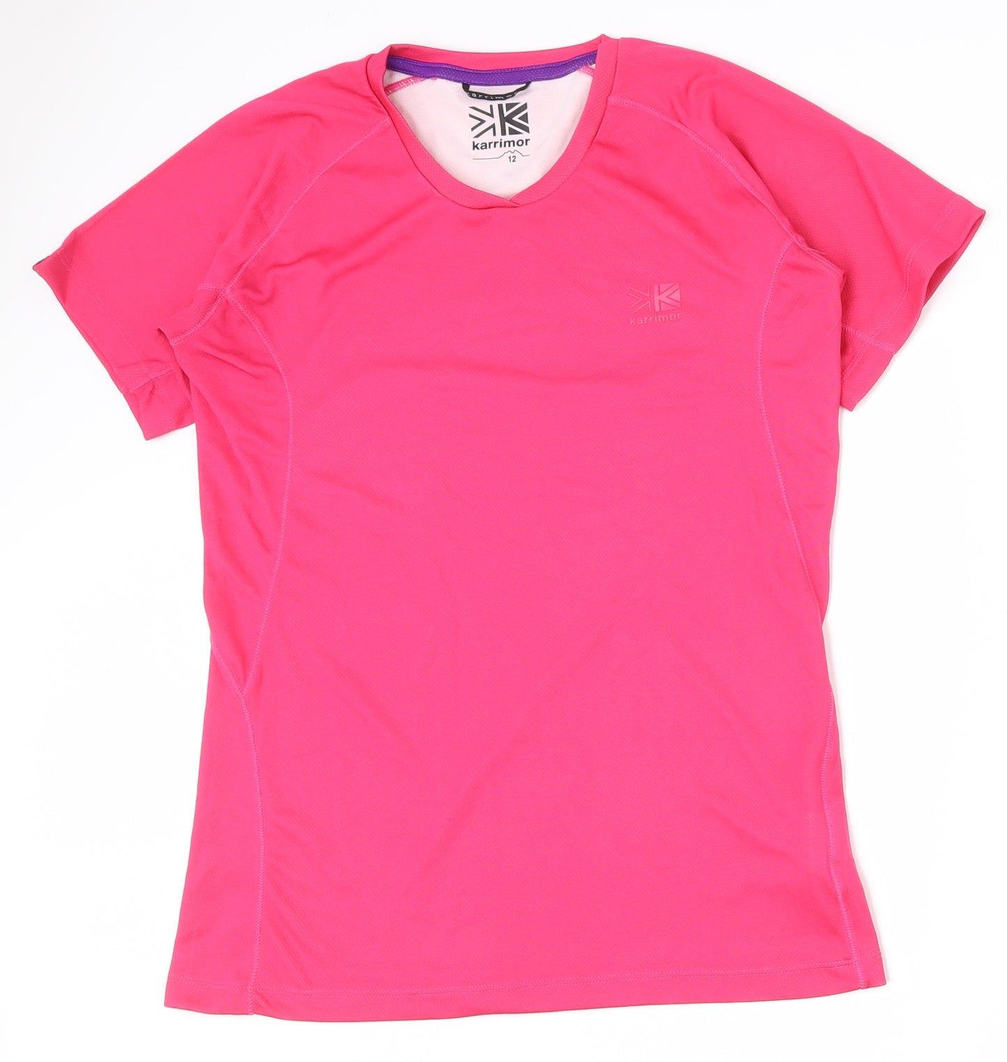 Karrimor Womens Pink  Polyester Basic T-Shirt Size 12 Crew Neck Pullover