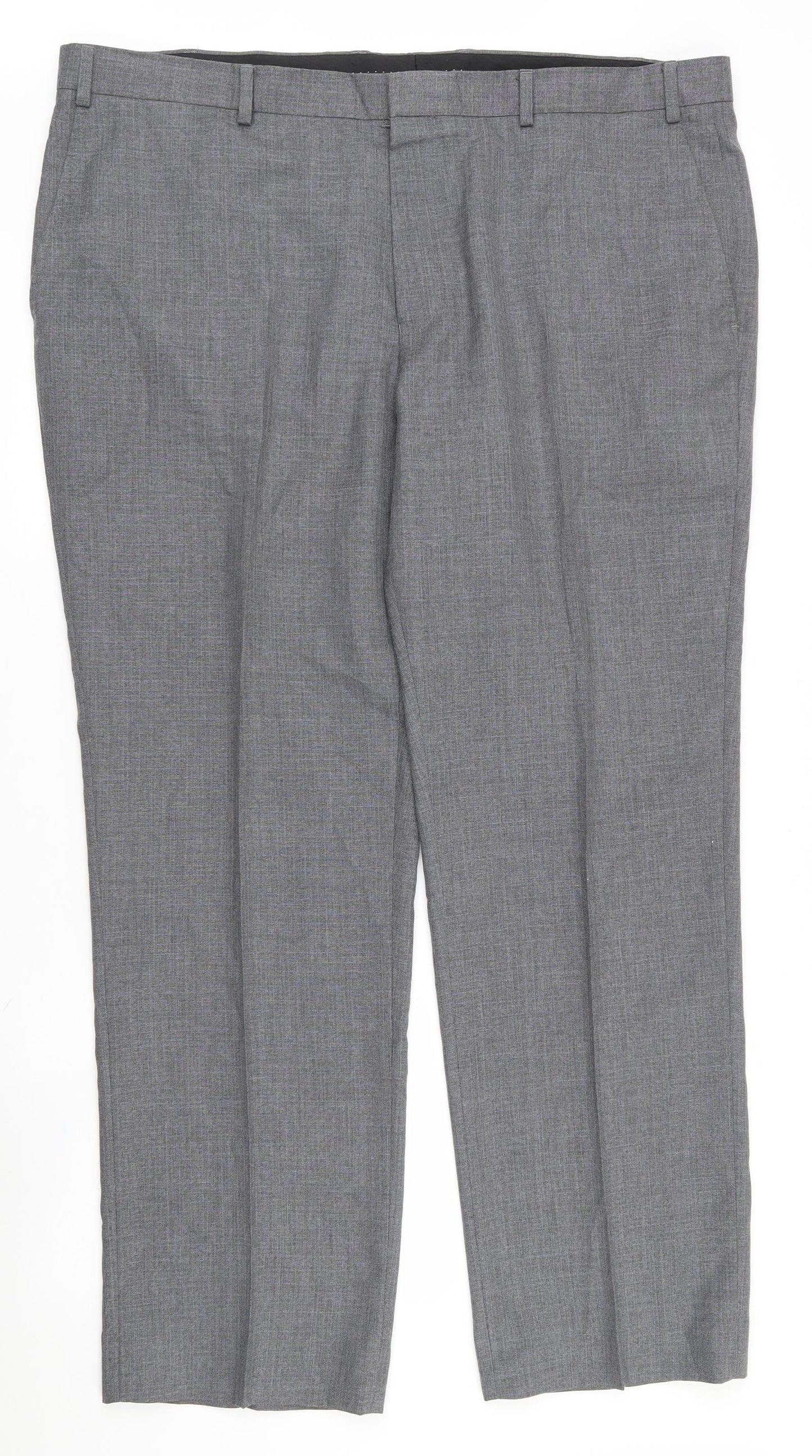 Burton Mens Grey  Polyester Dress Pants Trousers Size 42 L30 in Regular Zip