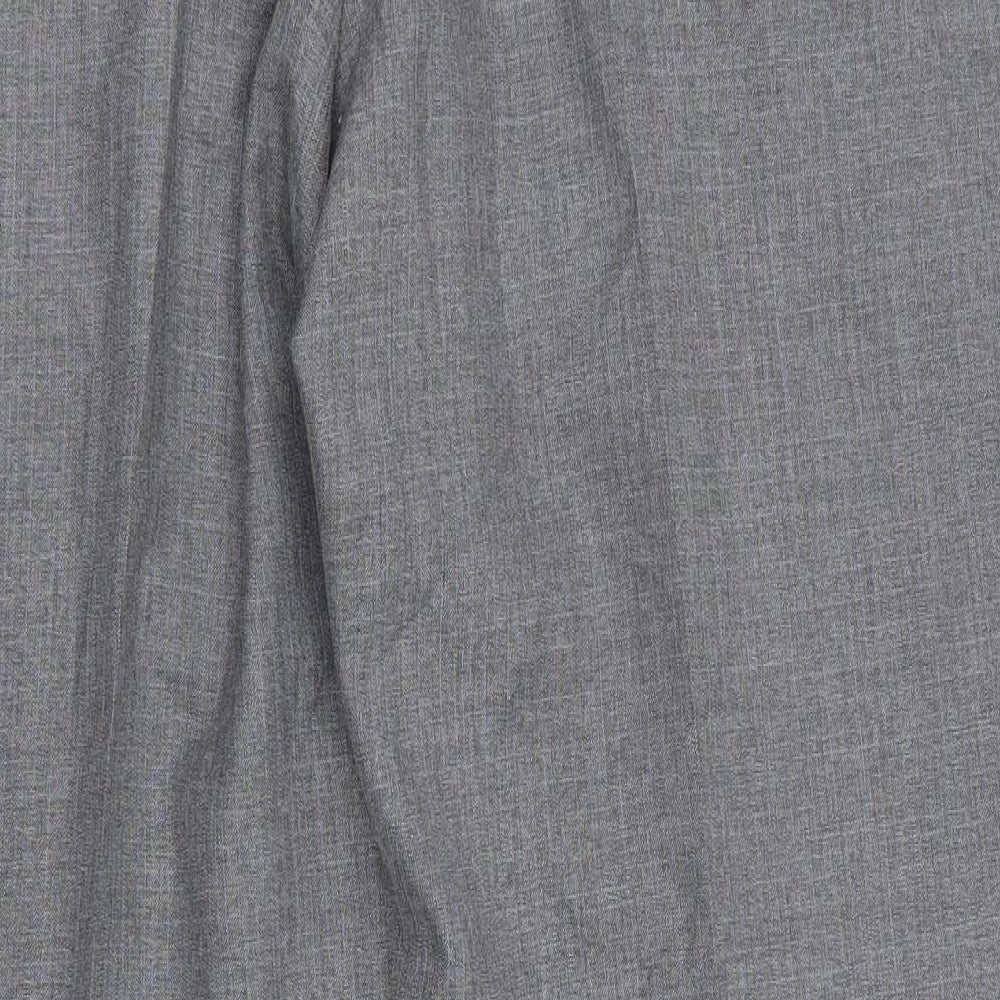 Burton Mens Grey  Polyester Dress Pants Trousers Size 42 L30 in Regular Zip