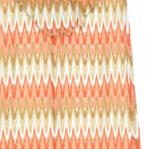 River Island Womens Multicoloured Chevron Polyester Maxi  Size 14  Round Neck Button