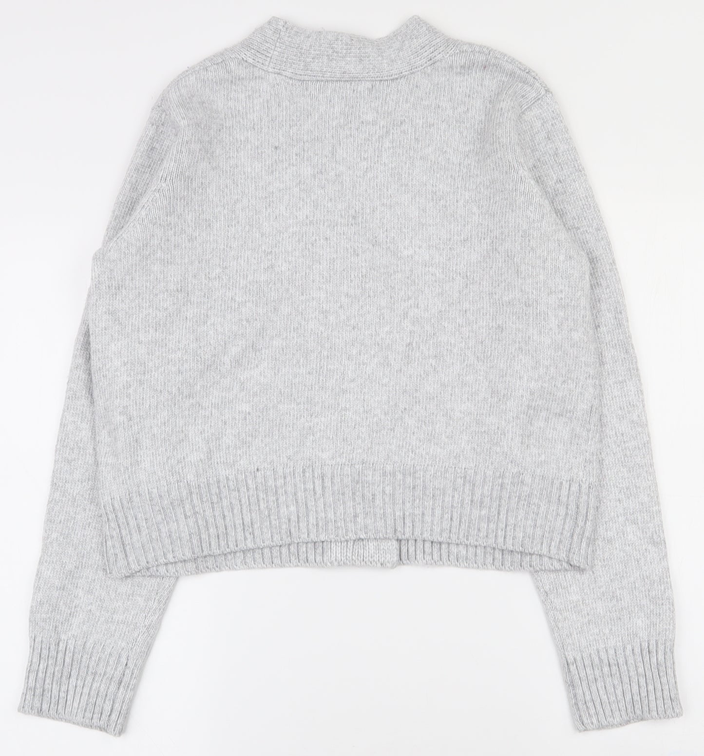 Primark Womens Grey V-Neck  Polyester Cardigan Jumper Size 10