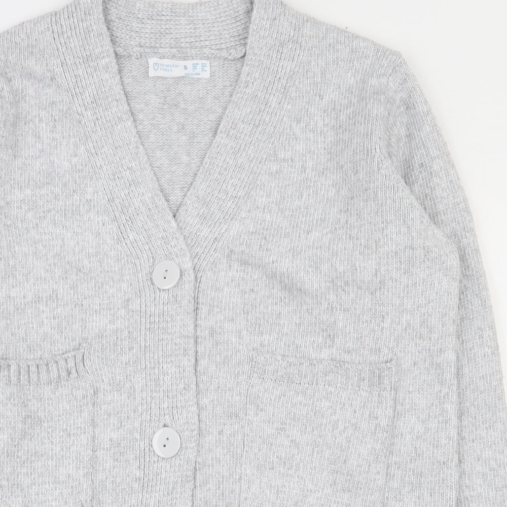Primark Womens Grey V-Neck  Polyester Cardigan Jumper Size 10