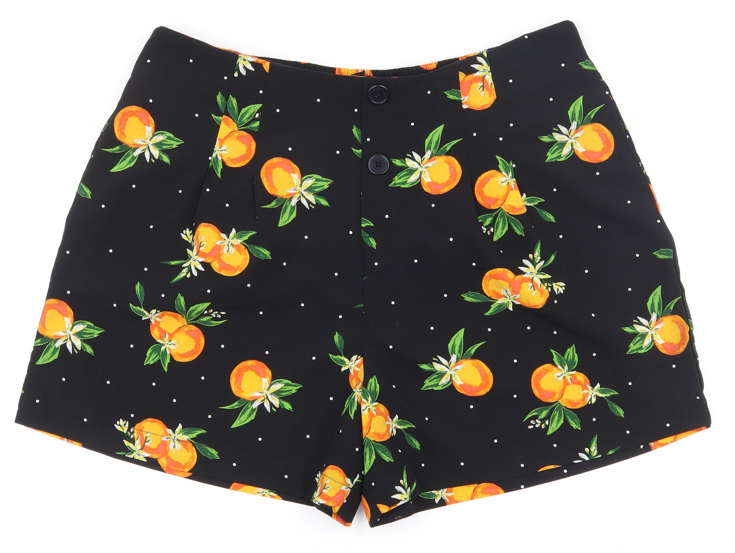 Dorothy Perkins Womens Black Spotted Polyester Bermuda Shorts Size 16 L4 in Regular Pull On