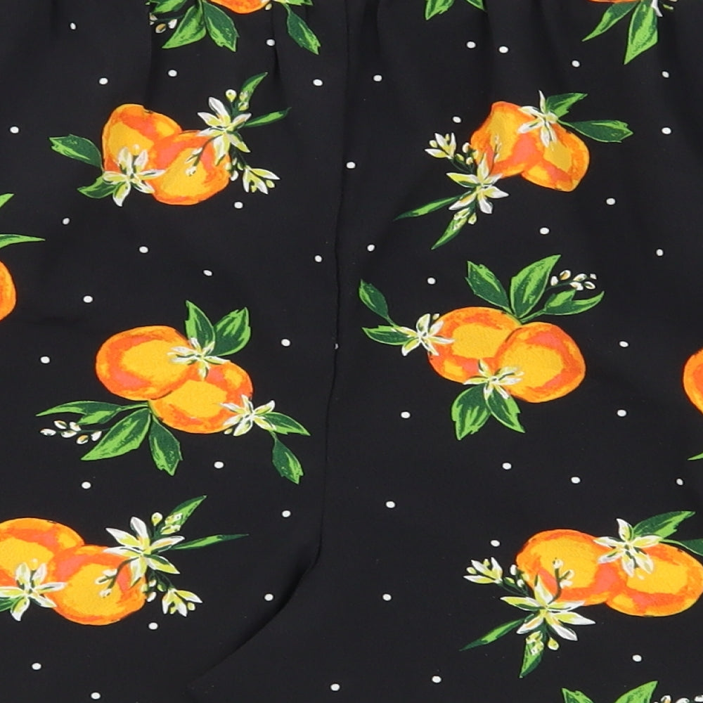 Dorothy Perkins Womens Black Spotted Polyester Bermuda Shorts Size 16 L4 in Regular Pull On