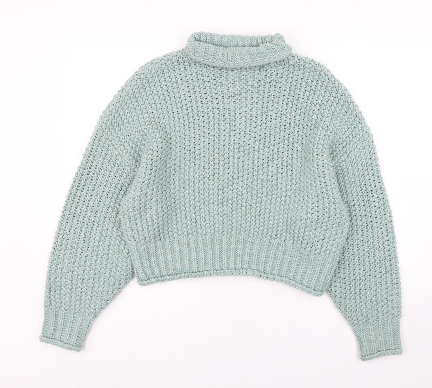 H&M Womens Green Roll Neck  Acrylic Pullover Jumper Size XS