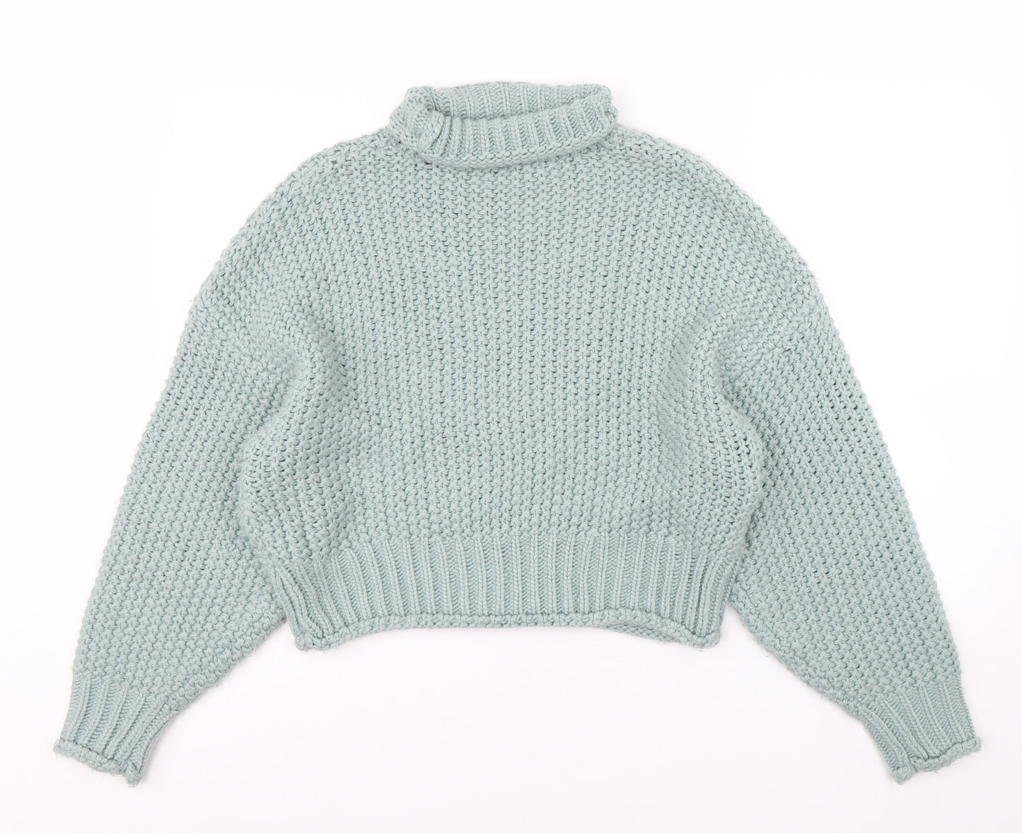 H&M Womens Green Roll Neck  Acrylic Pullover Jumper Size XS