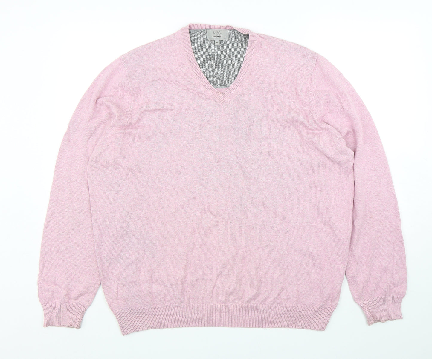Marks and Spencer Mens Pink  Cotton Pullover Sweatshirt Size XL