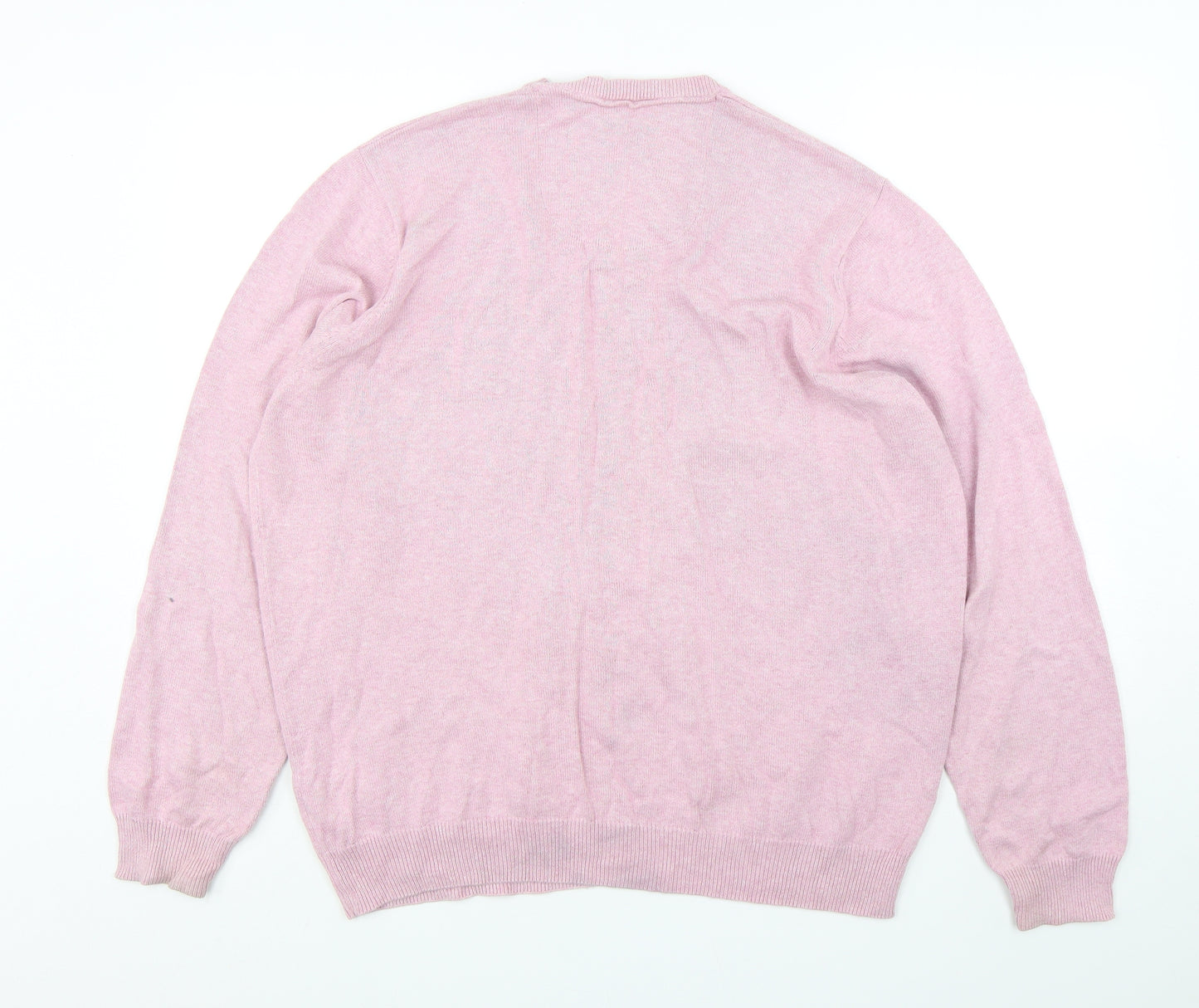 Marks and Spencer Mens Pink  Cotton Pullover Sweatshirt Size XL