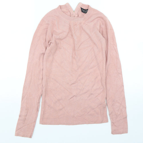Dorothy Perkins Womens Pink Round Neck  Viscose Pullover Jumper Size 8