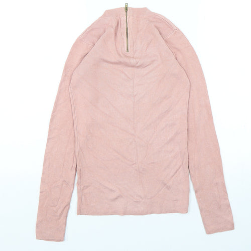 Dorothy Perkins Womens Pink Round Neck  Viscose Pullover Jumper Size 8