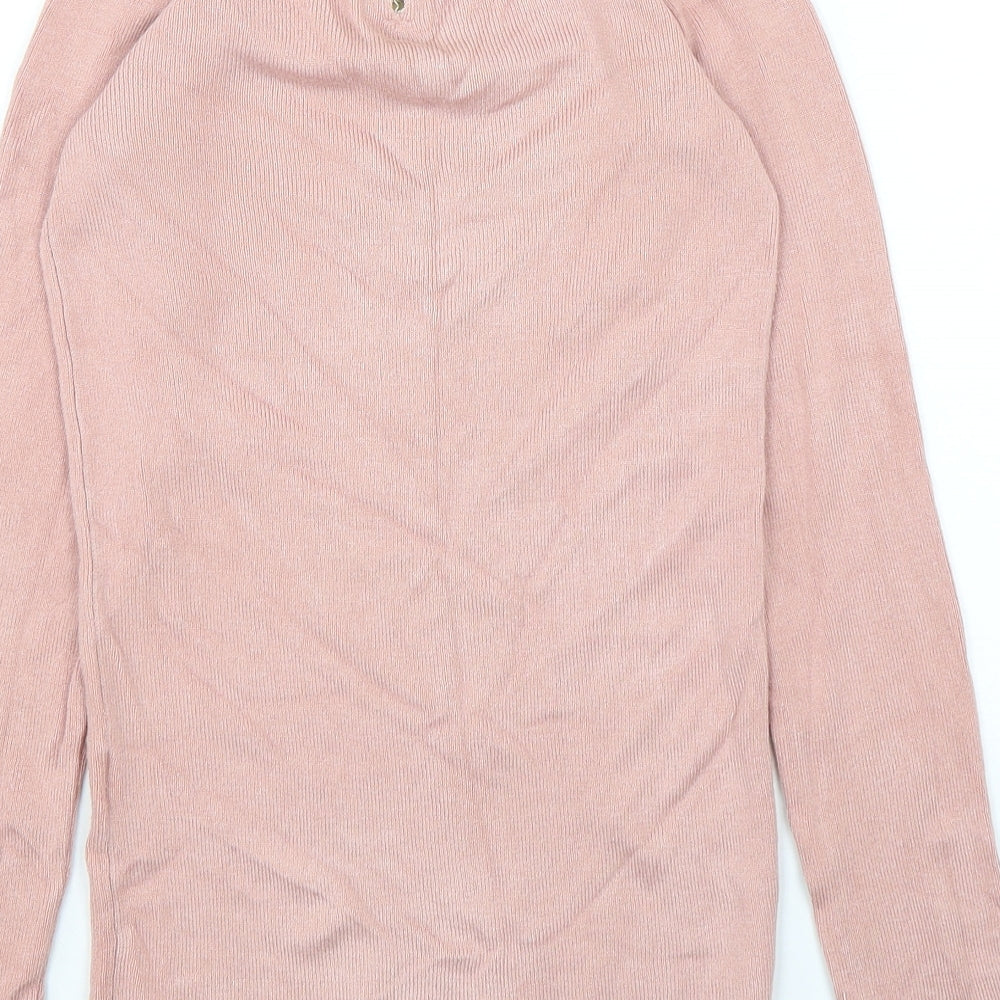 Dorothy Perkins Womens Pink Round Neck  Viscose Pullover Jumper Size 8