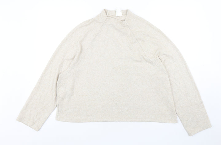 H&M Womens Beige Viscose Pullover Sweatshirt Size L