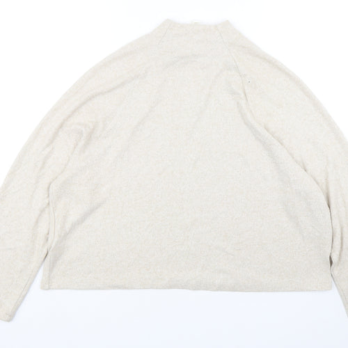 H&M Womens Beige  Viscose Pullover Sweatshirt Size L