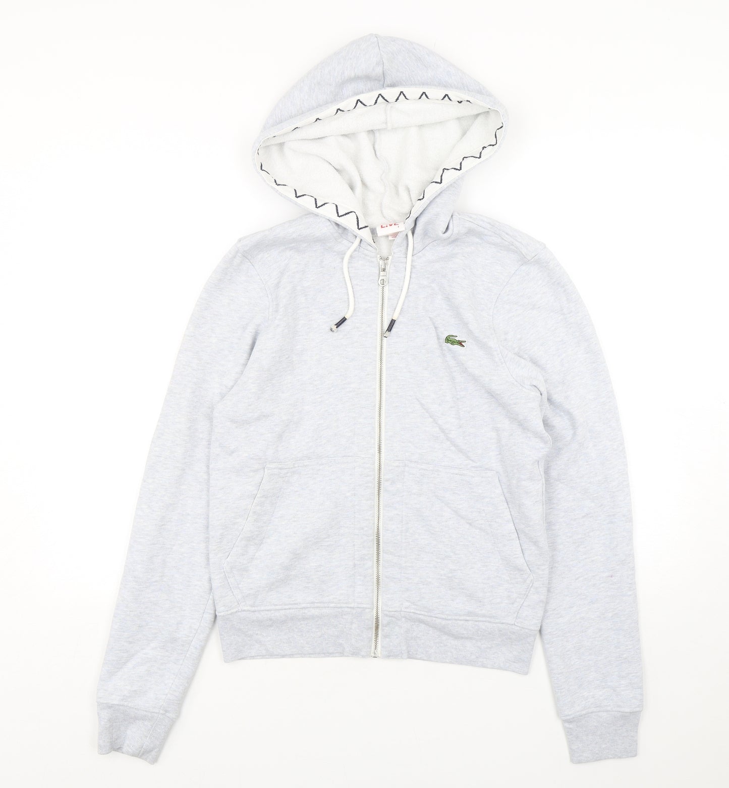 Lacoste  Mens Grey  Cotton Full Zip Hoodie Size S