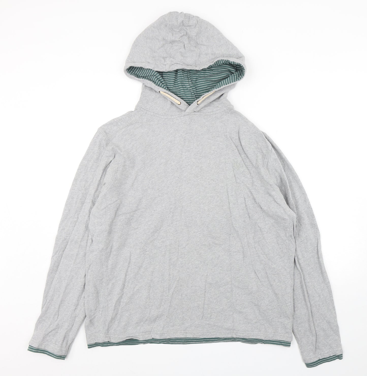 Fat Face Mens Grey  Cotton Pullover Hoodie Size L