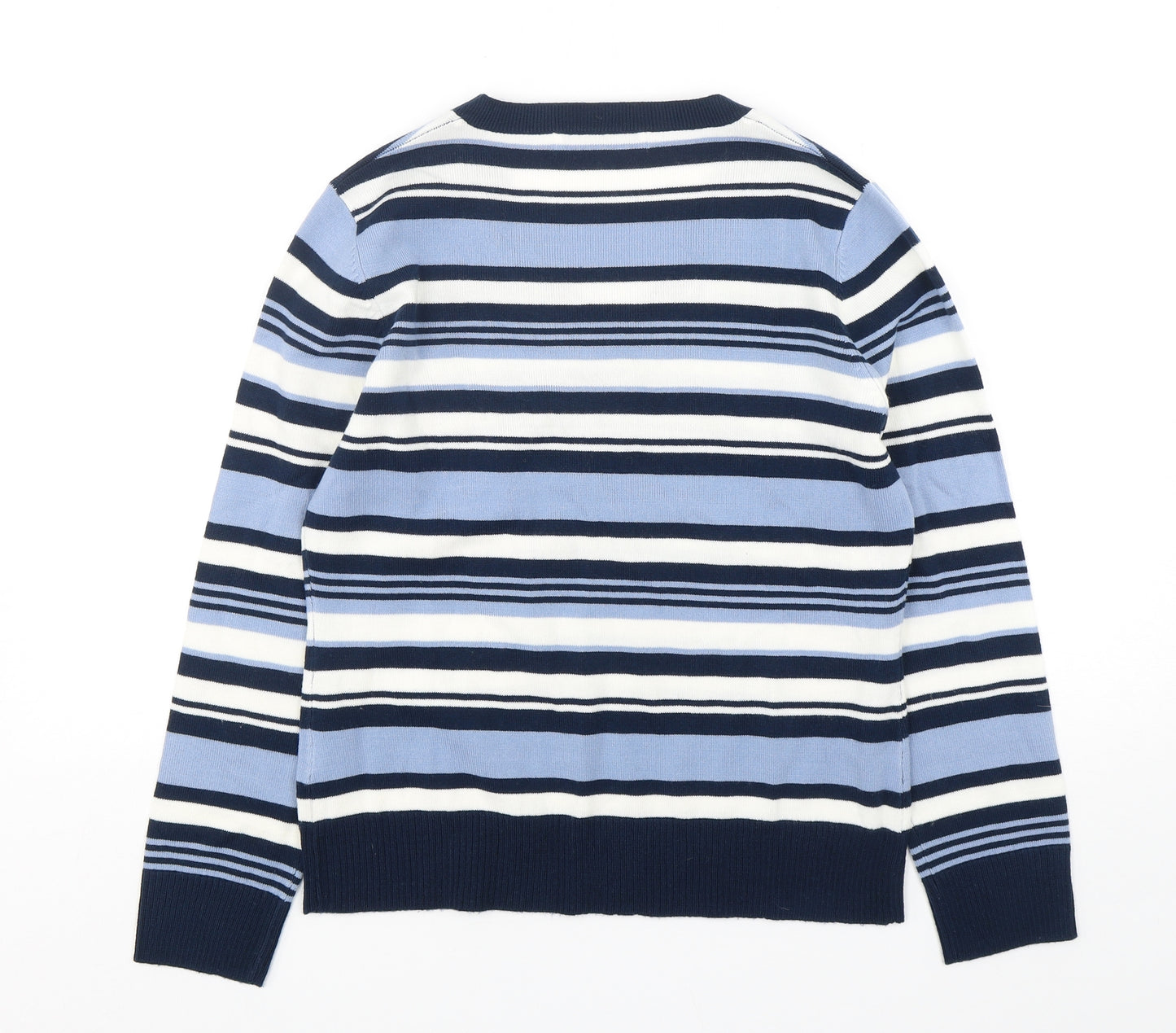 Pure & Natural Womens Multicoloured V-Neck Striped Acrylic Pullover Jumper Size 14