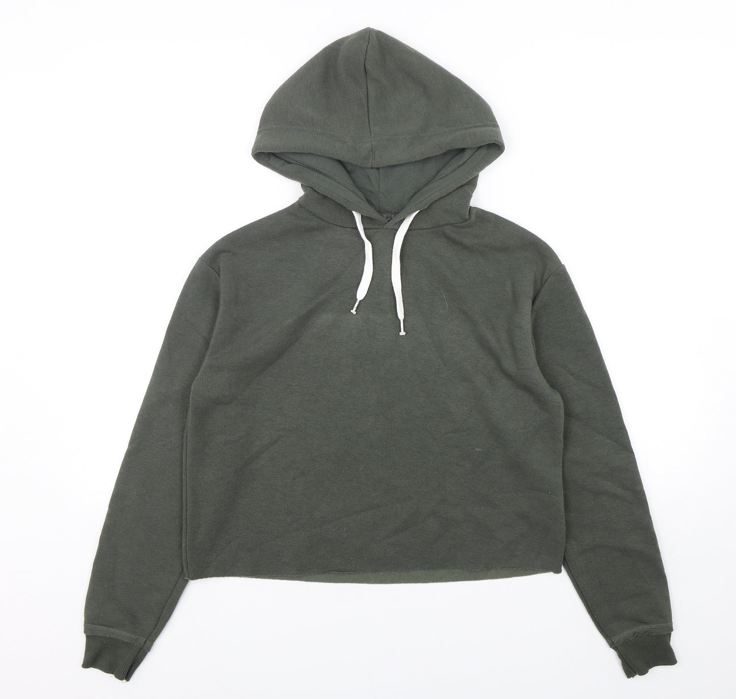 Primark Womens Green  Polyester Pullover Hoodie Size 6   - Cropped