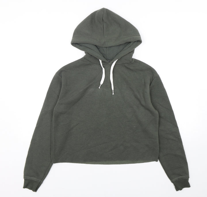 Primark Womens Green  Polyester Pullover Hoodie Size 6   - Cropped