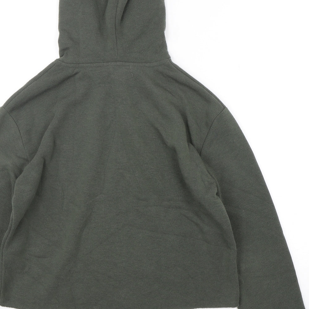 Primark Womens Green  Polyester Pullover Hoodie Size 6   - Cropped