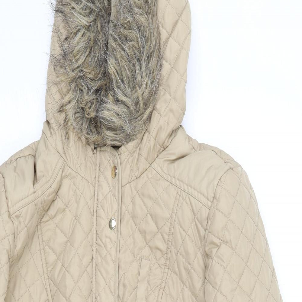 Dorothy Perkins Womens Beige   Quilted Coat Size 14
