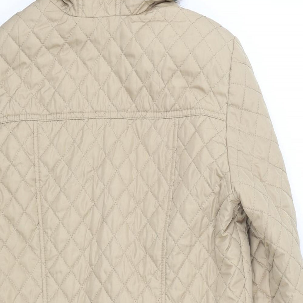 Dorothy Perkins Womens Beige   Quilted Coat Size 14