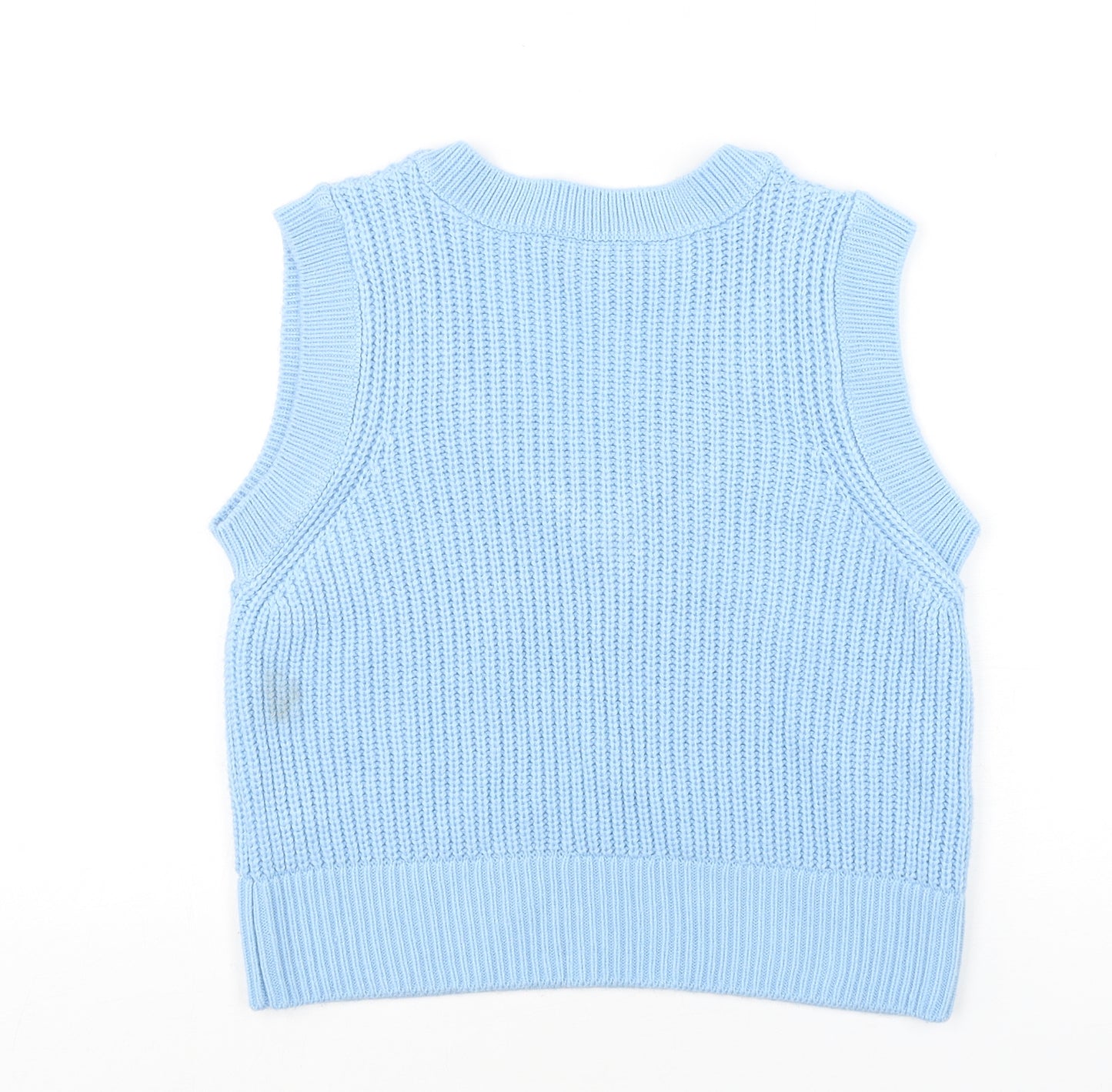 New Look Girls Blue V-Neck  Acrylic Vest Jumper Size 12-13 Years