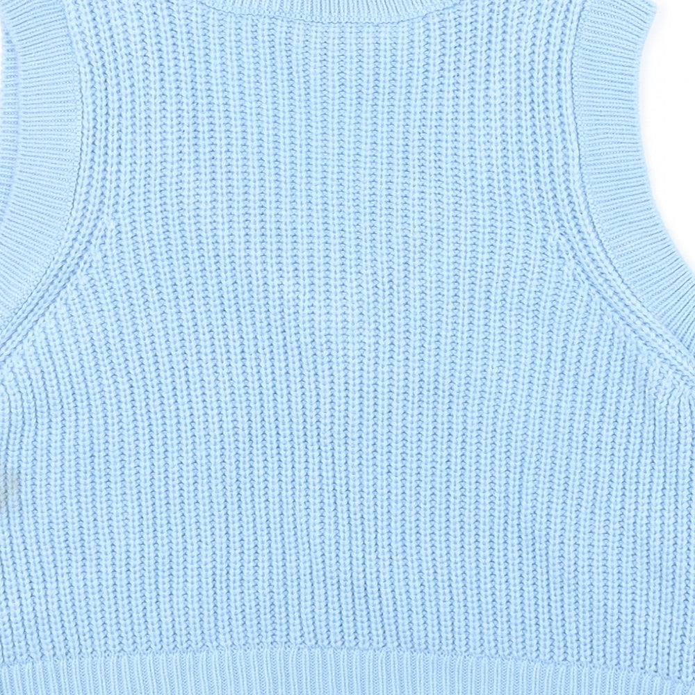 New Look Girls Blue V-Neck  Acrylic Vest Jumper Size 12-13 Years