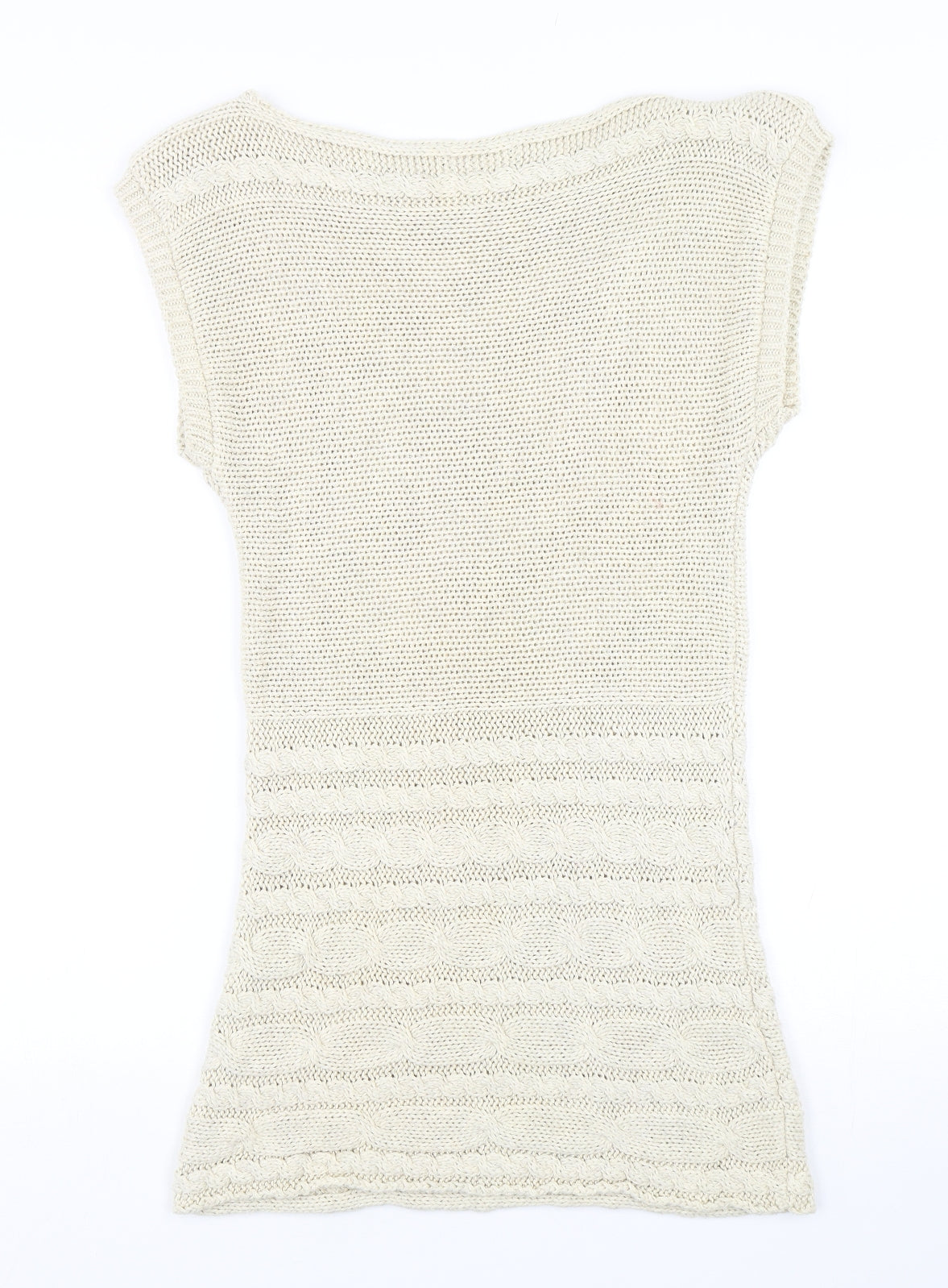 Jane Norman  Womens Beige Round Neck  Acrylic Pullover Jumper Size 16