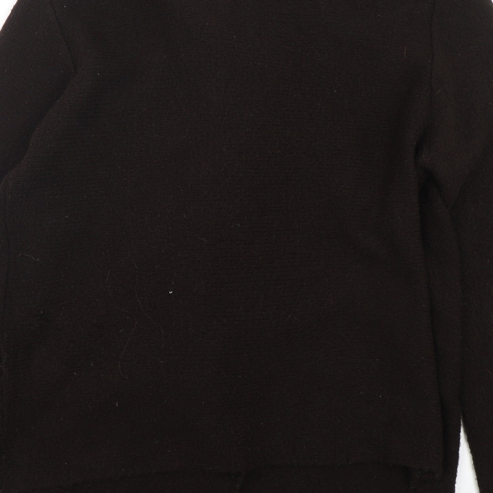 George Womens Brown V-Neck  Acrylic Cardigan Jumper Size 16