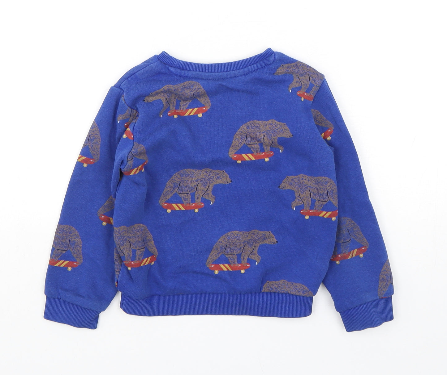 Marks and Spencer Boys Black  Cotton Pullover Sweatshirt Size 2-3 Years  Pullover - bear print