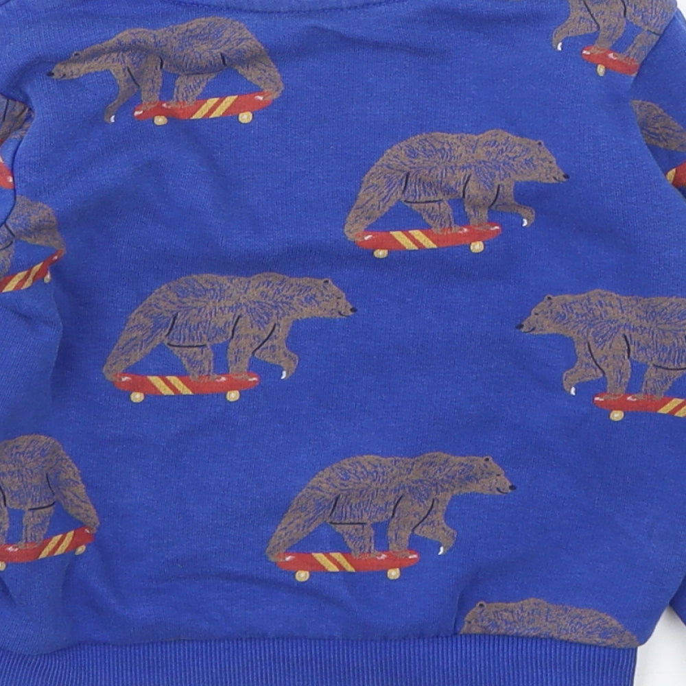 Marks and Spencer Boys Black  Cotton Pullover Sweatshirt Size 2-3 Years  Pullover - bear print
