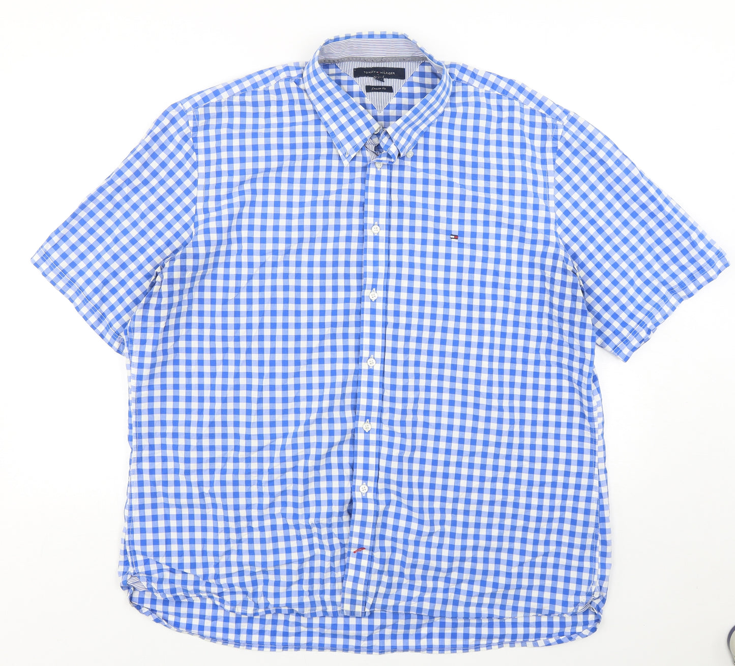 Tommy Hilfiger Mens Multicoloured Check Cotton  Button-Up Size 2XL Collared