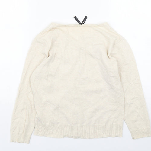 Atmosphere Womens Beige Round Neck  Cotton Cardigan Jumper Size 12