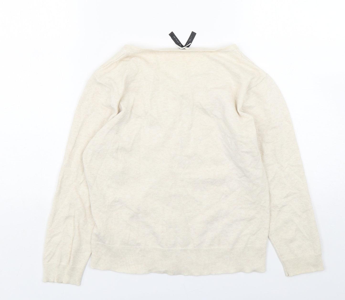 Atmosphere Womens Beige Round Neck  Cotton Cardigan Jumper Size 12